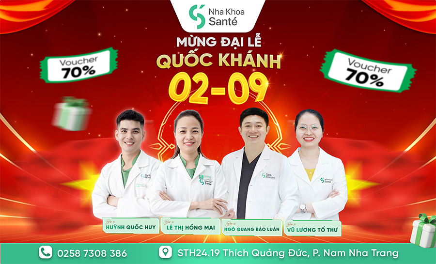 Mừng Đại Lễ Quốc Khánh 2/9 – Nha Khoa Santé Ưu Đãi Khủng Đến 70%